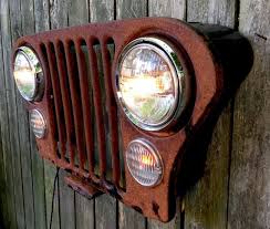 Upcycled Vintage Jeep Grille Lighted Wall Decor Jeep Grill Upcycled Vintage Vintage Jeep