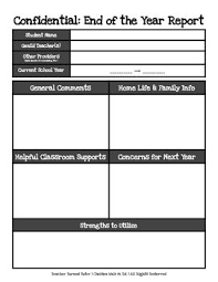 End Of The Year Report Form Special Education Special Education Behavior Education