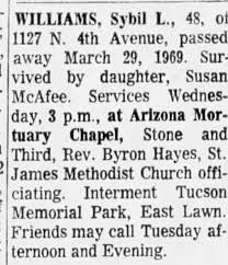 Obituary for Sybil L. WILLIAMS (Aged 48)