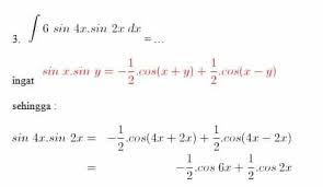 Integral Trigonometri Rumus Integral Cos Soal Pembahasan