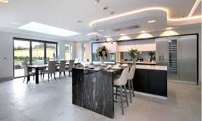 open plan kitchen diner lighting design