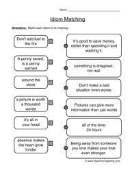 Resources Worksheets Idioms Teaching Idioms Idioms Activities