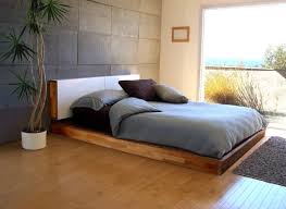 The set comes with handsome pecan veneer for sophisticated look. Modern Walnut Floating Platform Bed Frame With Headboard And Attached Nightstands