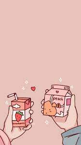 Cute Anime Stawberry Peach Milk Phone Wallpaper Made By Poyuraa Cutedrinks Animedoodle Phonewall Cute Wallpaper For Phone Cute Anime Wallpaper Wallpaper Doodle