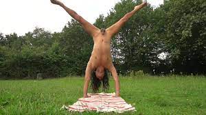 Public naked yoga