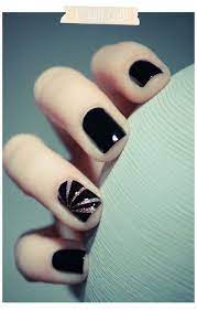 You can paint your nails shiny black and add some bold color for a french tip. 25 Elegant Black Nail Art Designs For Creative Juice Pretty Nails Cute Nails Manicure