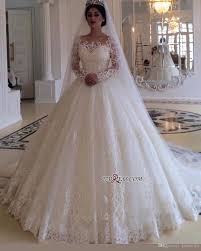 Luxury wedding dresses with sleeves. Long Sleeve Lace Wedding Dresses 2019 Elegant Ball Gown Wedding Dress Bridal Gowns Big Puffy Bride Formal Gown Formal Evening Gowns Grecian Wedding Dress From Kissbridal 301 5 Dhgate Com