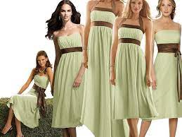 Like The Green But Perhaps Would Be Better With Light Brown Grey Accents Or Dresses Would Be Beautif Brown Wedding Dress Camo Bridesmaid Dresses Brown Wedding