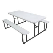 Sunny Point Picnic Table With Two Benches 6 Ft For Life Out Here Table Picnic Table Camp Furniture