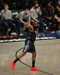 James harden #13 of the brooklyn nets celebrates a three point basket. Vqd6n4kehmg4wm