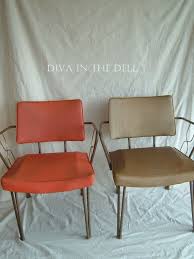 Mid Mod Orange Vinyl Chair With Hair Pin Legs By The Douglas Etsy Vinyl Chairs Pin Legs Chair