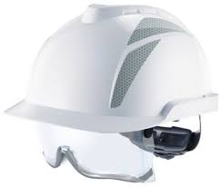 Vented Hard Hat With Head And Eye Protection In One Msa Safety Germany
