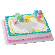 30 Inspiration Image Of Kroger Birthday Cake Kroger Birthday Cake Kroger Sheet Cake Johnnecr Baby Shower Cakes Girl Baby Blocks Cake Baby Shower Sheet Cakes