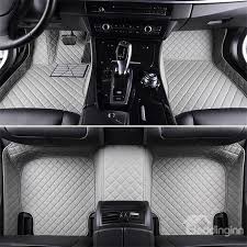 Luxury Series Plaid Trims Design Leather Carpet Custom Fit Car Floor Mats Liners Custom Car Floor Mats Car Floor Mats Custom Car Mats