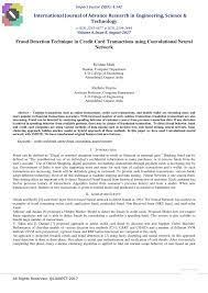 Mani ieviesa scam detector inc. Pdf Fraud Detection Technique In Credit Card Transactions Using Convolutional Neural Network