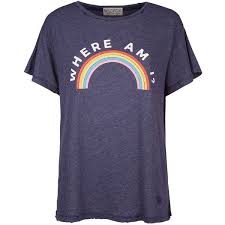 Wildfox Where Am I Rainbow Motif T Shirt 105 Liked On Polyvore Featuring Tops T Shirts Distressed T Shirt Slouch Destroyed T Shirt Ripped Shirts Shirts