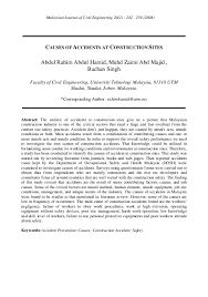 First, previous studies on safety, accident causation and prevention of accidents at construction sites are briefly reviewed from books, theses and journal articles in order to provide. Pdf Causes Of Accidents At Construction Sites Abdul Rahim Abdul Hamid Academia Edu