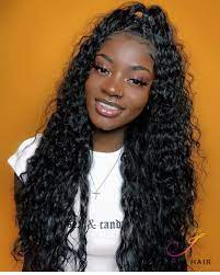 Lovely Deep Wave Half Up Half Down Hair Wig Hairstyles Curly Hair Styles Curly Lace Front Wigs
