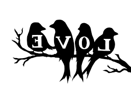 Bird Silhouette Twig Word Abstract Love 3d Bird Silhouette Silhouette Art Silhouette Stencil