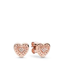 Free shipping on orders over $25 shipped by amazon. Pandora Signature Heart Stud Earrings Pandora Rose Clear Cz Pandora Rose Cubic Zirconia Pa Heart Earrings Studs Pandora Jewelry Bracelets Stud Earrings