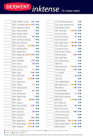 72 derwent inktense pencils blank colour chart by artist