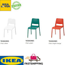 Table and 2 chairs, white/white, 75x75 cm. Ikea Teodores Chair White Green Bright Orange Kerusi Ikea Shopee Malaysia