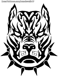 Mad pitbull dog muzzle in tribal frame tattoo design. Tattoo Flash Of Dogs Tribal Animals