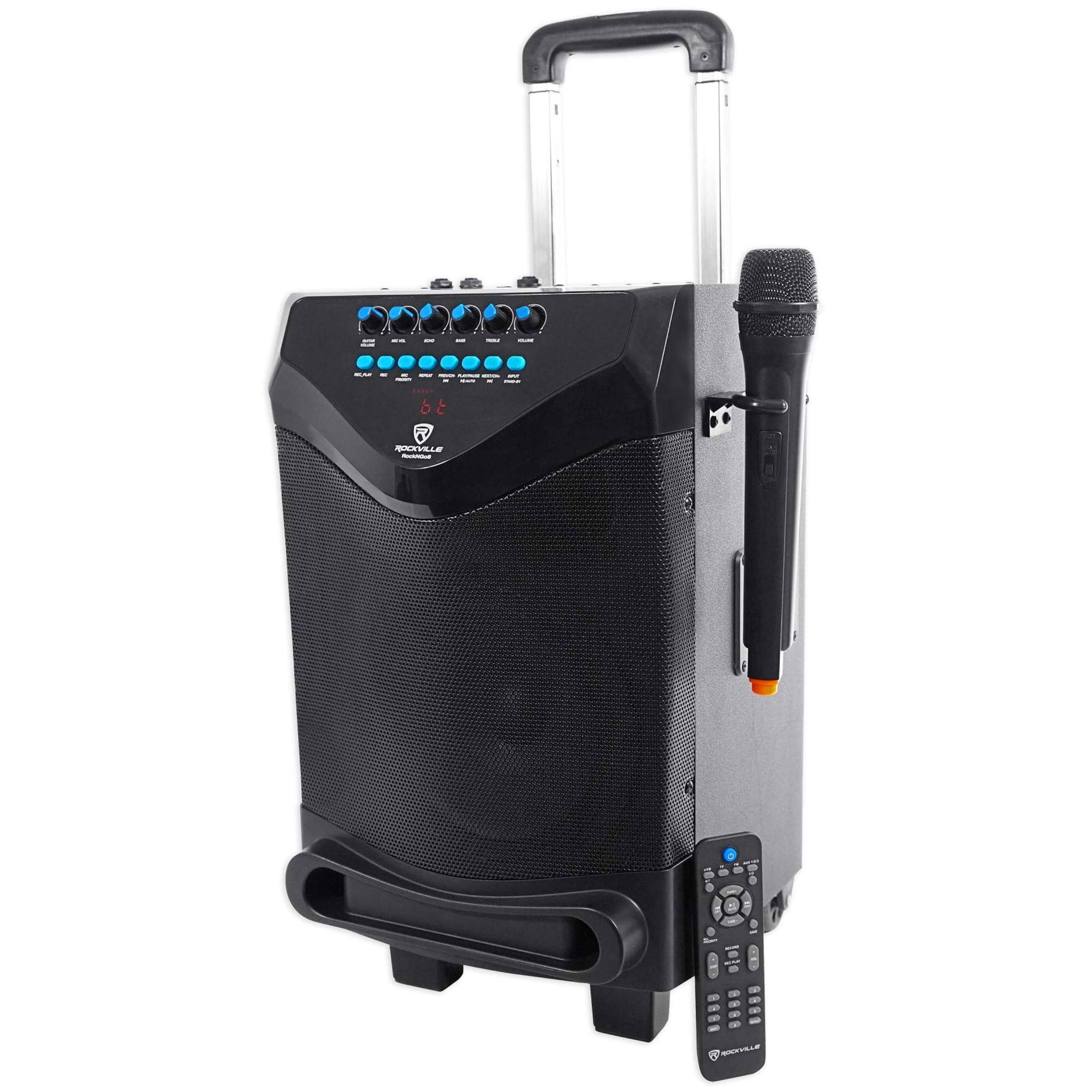 Rockville ROCKnGo 8" Portable Rechargeable PA Speaker w Bluetooth +Wireless Mic