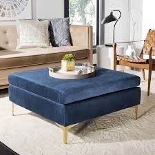 There are various square ottoman to let you select. Safavieh Home Giovanna 36 Inch Glam Navy Velvet And Brass Square Ottoman