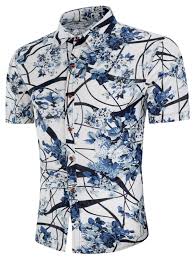 Turn Down Collar Flower Tree Print Shirt Turn Down Collar Flower Tree Print Shirt Price 19 89 Printed Shirts Men Shirt Style Print Buttons