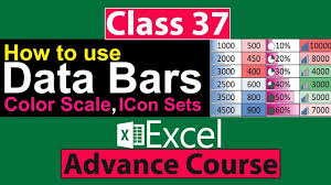 How To Use Data Bars Color Scale And Icon Sets In Excel In Urdu Hindi In 2020 Data Bar Color Scale Icon Set