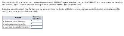 First, one can choose the straight line method of. Solved The Owner Of A Bicycle Repair Shop Forecasts Reven Chegg Com