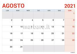Fare clic sull'immagine per ingrandirla e stamparla n.b. Calendario Agosto 2021 In Pdf Da Scaricare E Stampare