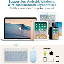 Amazon.com: ערכת מקלדת ועכבר בלוטות' משולבת מקלדת אלחוטית נטענת עבור Apple  iPad iPhone iOS 13 ומעלה סמארטפון טאבלט סמסונג אנדרואיד ווינדוס (10 אינץ'  ...