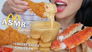 Asmr King Crab Mcdonalds Fried Chicken Nuggets Cheese Sauce Eating Sounds No Talking Sas Asmr Youtube Fried Chicken Fried Chicken Nuggets Cheese Sauce