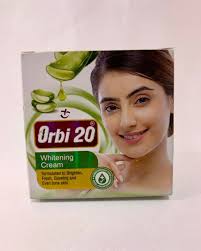 Orbi 20 whitening Cream. Formulated for skin brightening, even skin tone,  glowing and fresh skin. White Gold France Int'l presents another research  based product, which contains mixture of active vitamin C from
