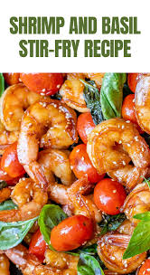 Shrimp Stir Fry With Tomatoes And Basil Recipe Recipes Soul Food Basil Recipes