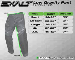 Exalt Paintball Slide Short Pant Elbow Pad Size And Sizing Chart