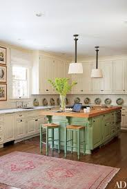 White kitchen cabinets with blue island. Painted Kitchen Cabinet Ideas Architectural Digest