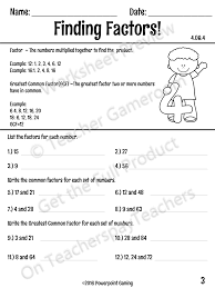This Worksheet Teaches Students How To Find The Greatest Common Factor Gcf With Notes At The Top Finding Factors Greatest Common Factors Free Math Worksheets