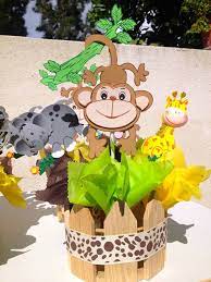 Jungle Theme Baby Shower Centerpieces X 10 Aniversario Safari Festa Safari Ideias Para Festas