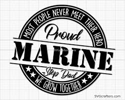 Download Proud Marine Step Dad Svg Military Svg Marine Svg Svgcrafters