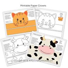 Use your markers or crayons to color in the letters of the crown. Farm Animals Printable Paper Crowns Color Black White Version