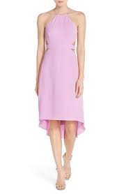 Halston Heritage Cutout Crepe High Low Dress Necklines For Dresses Dresses Cute Wedding Guest Dresses