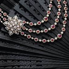 Nac jewellers contact no : Eye Catching Diamond Necklace From Nac Jewellers South India Jewels
