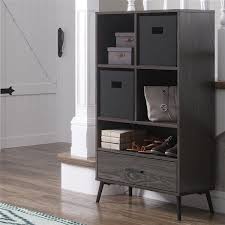 With drawer refrigerator and freezer on island. Riverridge Home Woodbury Storage Cabinet With Cubbies Drawer 41 25 In Dark Weathered Wood Grain Black Bins 16 025k Rona