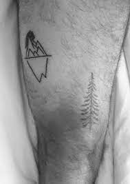 Small Tattoo Iceberg Tree Man Leg Tatouage Homme Cuisse Sapin Tattoos Small Tattoos Iceberg Tattoo