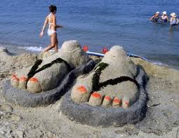 Flip Flops Sand Sculptures Beach Sand Art Sand Art