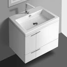 It is considered the most favorable size for the average american bathroom vanities. Acf Ans32 Glossy White By Nameek S New Space 23 Inch Vanity Cabinet With Fitted Sink Thebathoutlet