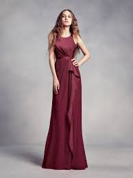 Charmeuse And Chiffon Bridesmaid Dress With Ruffle David S Bridal Vera Wang Bridesmaid Dresses Davids Bridal Bridesmaid Dresses Bridesmaid Dresses